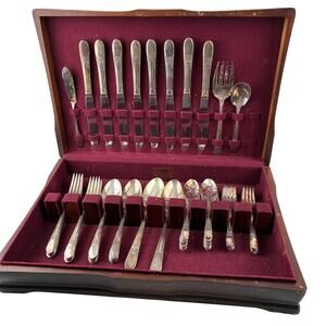 52 Pcs Set William Wm Rogers IS Silver Plated Flatware Silverware Historical